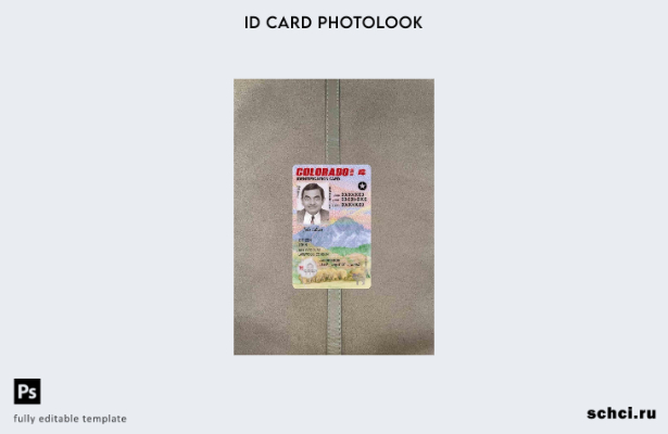 цифровая загрузка США Колорадо ID карта под шаблоном Photolook FRONT